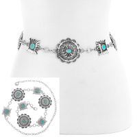WESTERN TURQUOISE CONCHO BELT